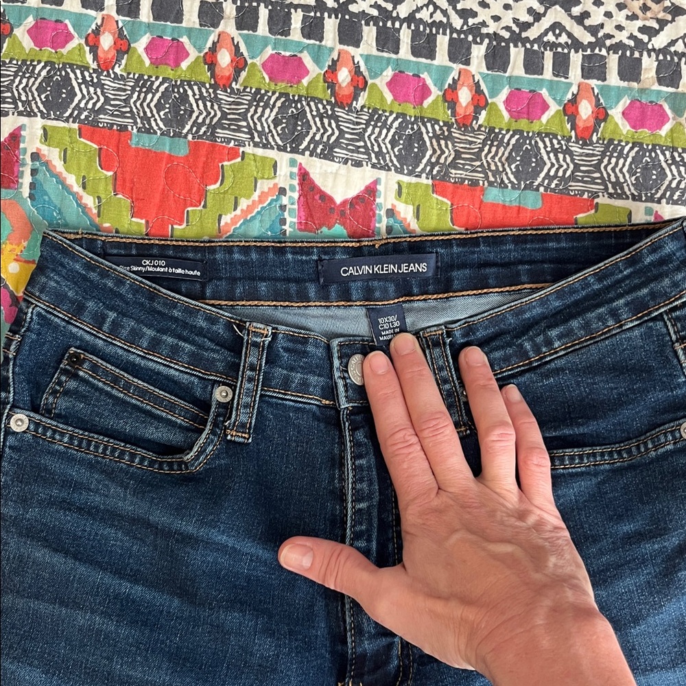 Calvin Klein Skinny Jeans High Rise Blue Denim Womens Size 10